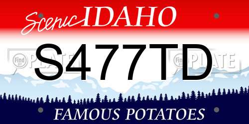 S477TD Idaho License Plate