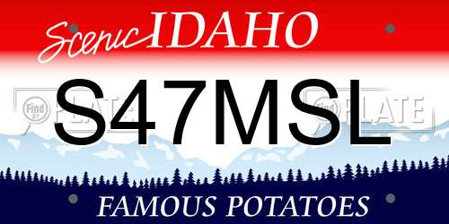 S47MSL Idaho License Plate