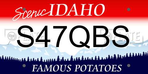 S47QBS Idaho License Plate