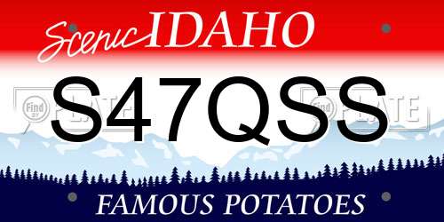 S47QSS Idaho License Plate