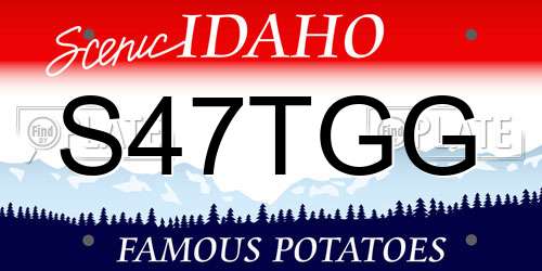 S47TGG Idaho License Plate