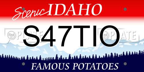 S47TIO Idaho License Plate
