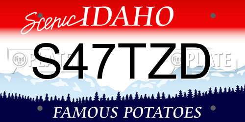 S47TZD Idaho License Plate