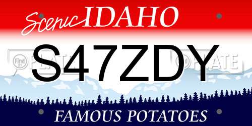 S47ZDY Idaho License Plate