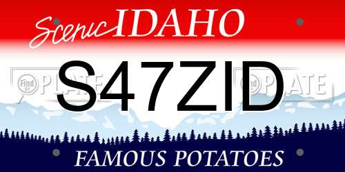 S47ZID Idaho License Plate