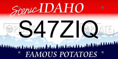 S47ZIQ Idaho License Plate