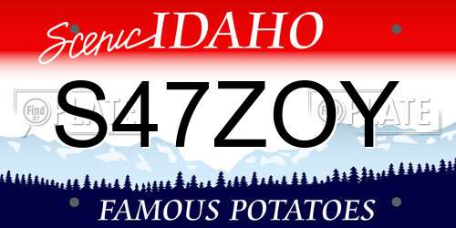 S47ZOY Idaho License Plate