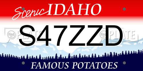 S47ZZD Idaho License Plate