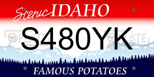 S480YK Idaho License Plate
