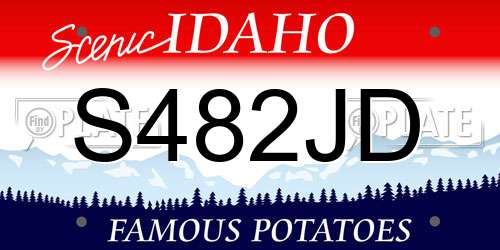 S482JD Idaho License Plate