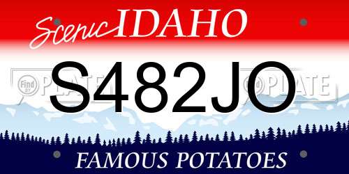 S482JO Idaho License Plate
