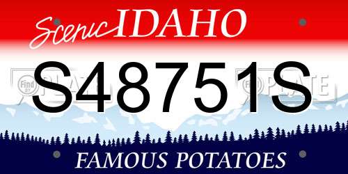 S48751S Idaho License Plate