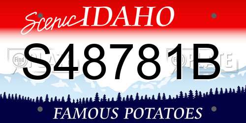 S48781B Idaho License Plate