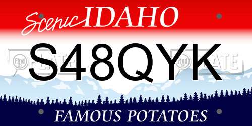 S48QYK Idaho License Plate