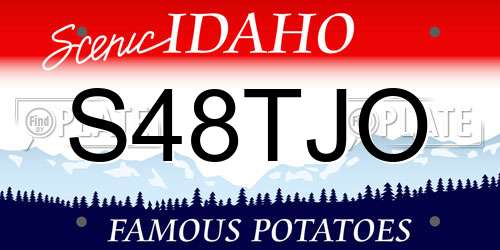 S48TJO Idaho License Plate