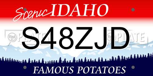 S48ZJD Idaho License Plate