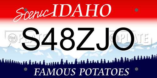 S48ZJO Idaho License Plate