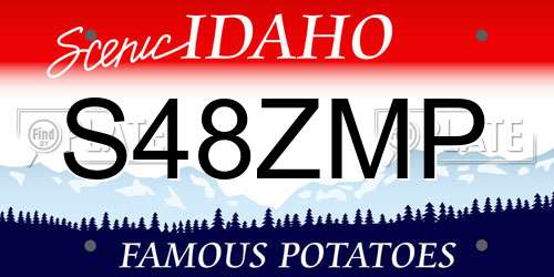 S48ZMP Idaho License Plate
