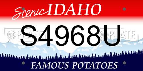 S4968U Idaho License Plate