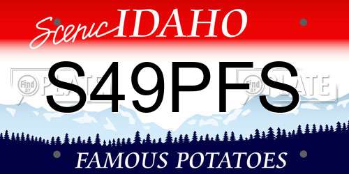 S49PFS Idaho License Plate