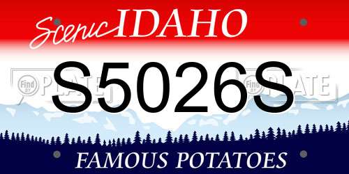 S5026S Idaho License Plate