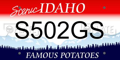 S502GS Idaho License Plate