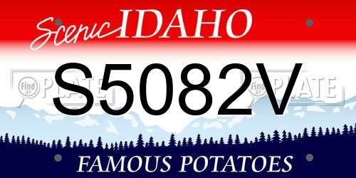 S5082V Idaho License Plate