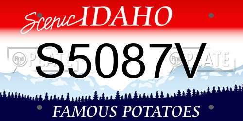 S5087V Idaho License Plate