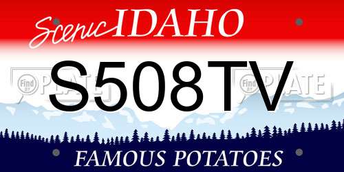 S508TV Idaho License Plate