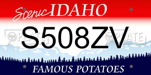 S508ZV Idaho License Plate