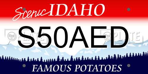 S50AED Idaho License Plate