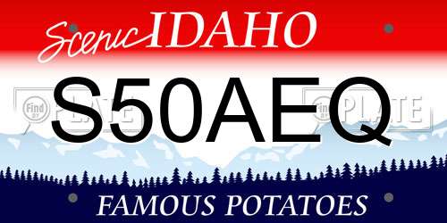 S50AEQ Idaho License Plate
