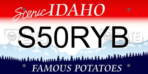 S50RYB Idaho License Plate