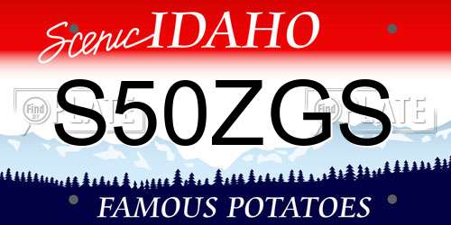 S50ZGS Idaho License Plate