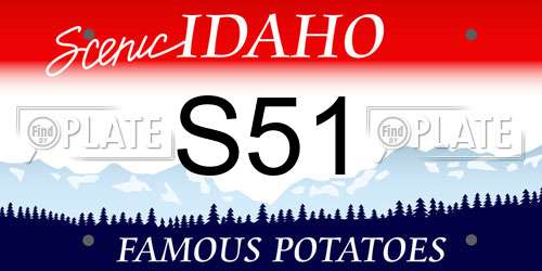 S51 Idaho License Plate