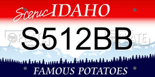 S512BB Idaho License Plate
