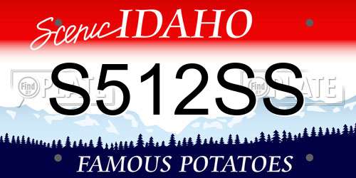 S512SS Idaho License Plate