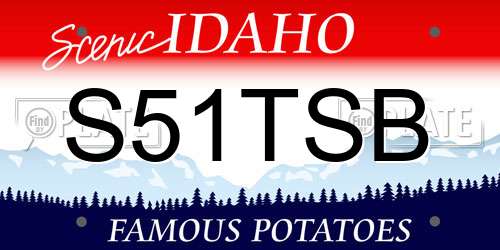 S51TSB Idaho License Plate