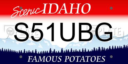 S51UBG Idaho License Plate