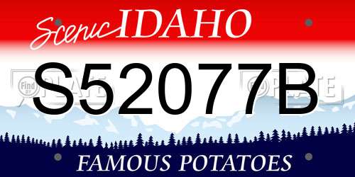 S52077B Idaho License Plate