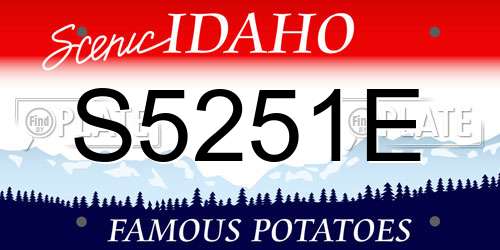 S5251E Idaho License Plate