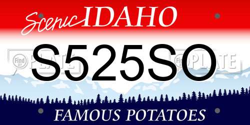 S525SO Idaho License Plate