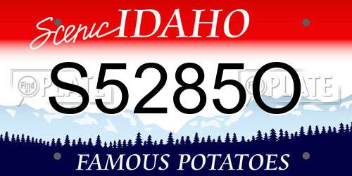 S5285O Idaho License Plate