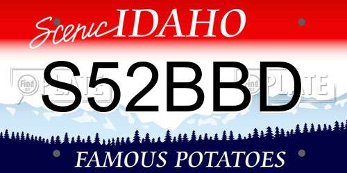 S52BBD Idaho License Plate