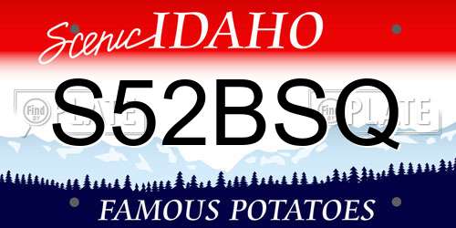 S52BSQ Idaho License Plate