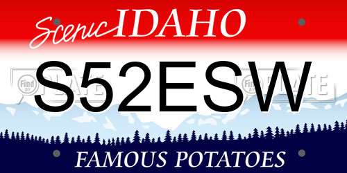 S52ESW Idaho License Plate