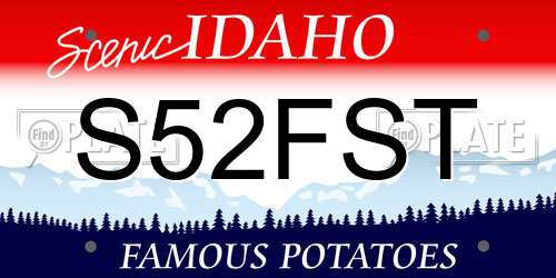 S52FST Idaho License Plate