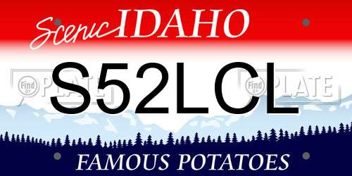 S52LCL Idaho License Plate