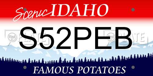 S52PEB Idaho License Plate