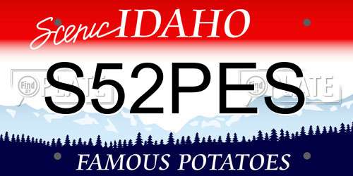 S52PES Idaho License Plate